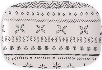 Serving Platters: Boho Print Serving Platter, Beige