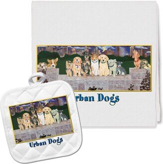 Dogs Kitchen Dish Towel & Pot Holder Gift Set
