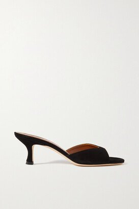 Brigitte Suede Mules - Black