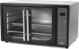 Extra Large Single Pull French Door Turbo Convection Toaster Oven w/ 2 Removable Baking Racks, 60-Minute Timer, & Adjustable Temperature, Black