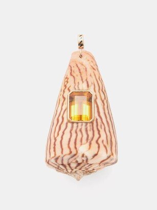 Conus Citrine, Shell & 18kt Rose-gold Charm