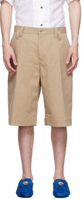 Beige Cotton Shorts-AA