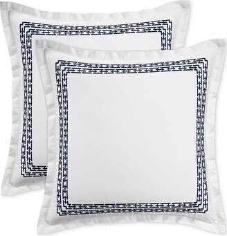 Chain Links Embroidery 100% Pima Cotton 2-Pc. Sham Set, Euro, Created for Macy's