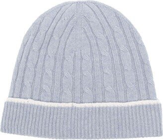 Cable-Knit Cashmere Beanie-AA