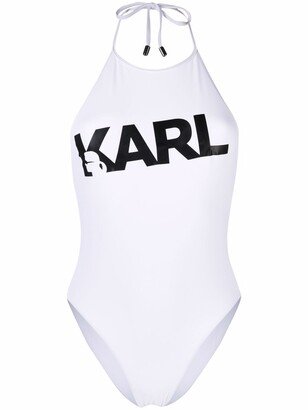 Logo Print Swimsuit-AA