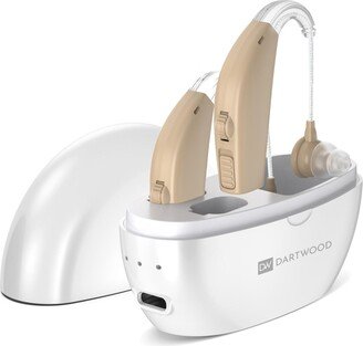 Dartwood Premium Hearing Aids for Seniors - Rechargeable Behind The Ear Hearing Assistance Devices with Noise Cancelling and All-Day Comfort