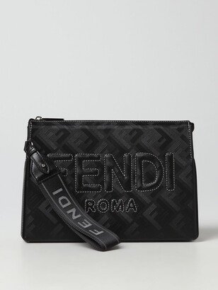 leather clutch with all-over FF monogram-AA