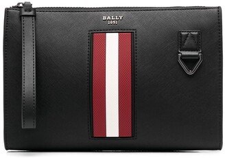 Stripe-Detail Clutch Bag