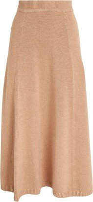 Silk-Blend Midi Skirt