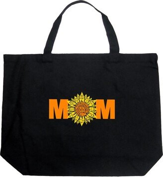 Mom Sunflower - Large Word Art Tote Bag