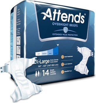 Attends Overnight Adult Incontinence Brief XL Heavy Absorbency Overnight, DDEW40, Severe, 56 Ct