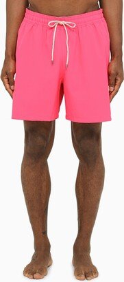 Fuchsia nylon beach boxer shorts