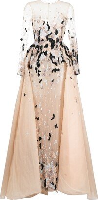 Bead-Embellished Tulle Gown