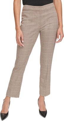 Petite Plaid-Print Slim-Leg Ankle Pants