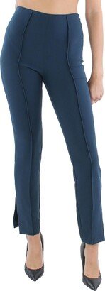 Brianne Womens Pintuck Split Hem High-Waist Pants