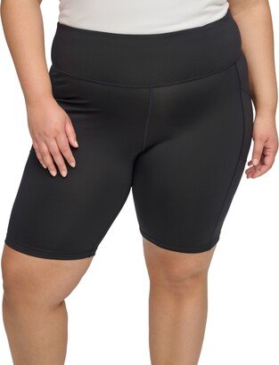 Performance Plus Size High-Rise Side-Pocket Bike Shorts