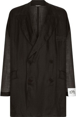 Double-Breasted Ramie Blazer