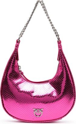 Brioche metallic-effect hobo bag