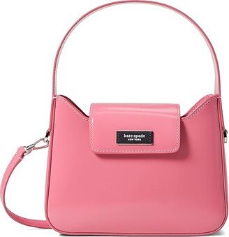 Sam Icon Spazzolato Leather Mini Hobo Bag (Feather Pink) Hobo Handbags