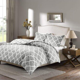 Gracie Mills Peyton Reversible Plush Comforter Mini Set, King, Grey - BASI10-0341