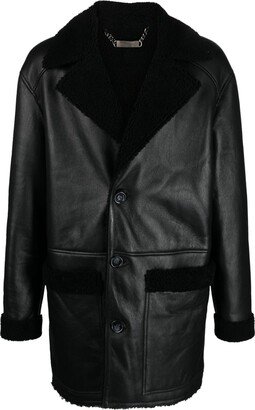 Shearling-Lining Leather Coat