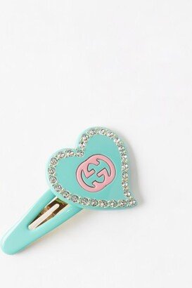 GG Crystal-embellished Heart Hair Clip