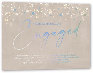 Engagement Party Invitations: Surprise Awe Engagement Party Invitation, Beige, Iridescent Foil, 5X7, Matte, Personalized Foil Cardstock, Square