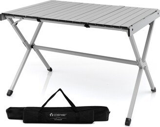 4-6 Person Portable Aluminum Camping Table Lightweight Roll Up Table