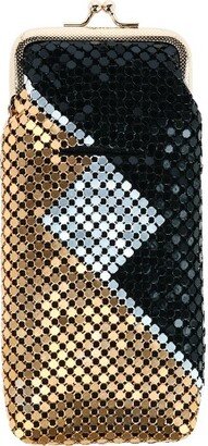 CTM Women' Meh Pattern Cigarette Cae with Lighter Pocket & Ki Lock Cloure, Gold