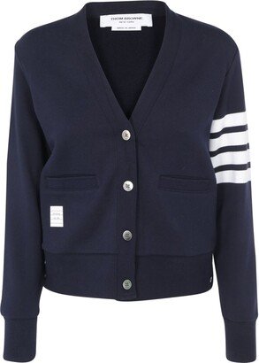 Logo Patch 4 Striped Sleeved Cardigan