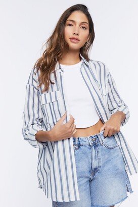 Striped Curved-Hem Shirt