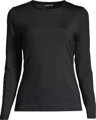 Plus Size Crew Neck Long Sleeve Rash Guard Upf 50 Sun Protection Modest Swim Tee