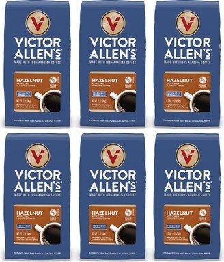 Victor Allen's Coffee Hazelnut Flavored Ground Coffee, Medium Roast, 6 Pack - 12oz Bags