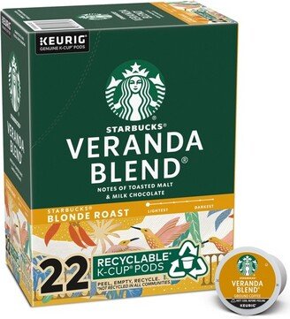 Blonde Light Roast K-Cup Coffee Pods — Veranda Blend for Keurig Brewers — 1 box (22 pods)