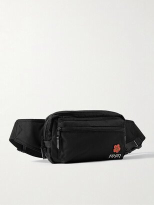 Crest Appliquéd Logo-Embroidered Canvas Belt Bag