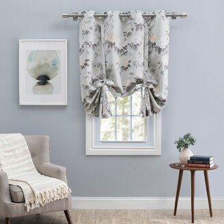 Mystic Garden Floral Blackout Grommet Tie-Up Curtain Panel 52