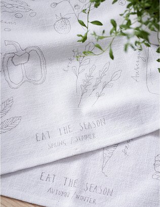 White Eat the Season Cotton tea Towels set of two