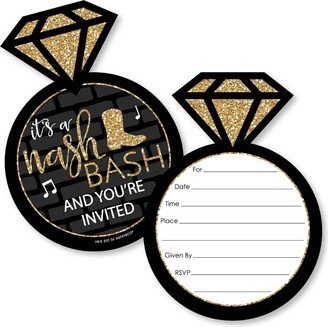 Big Dot of Happiness Nash Bash - Shaped Fill-in Invitations - Nashville Bachelorette Party Invitation Cards with Envelopes - Set of 12