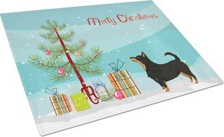 Lancashire Terrier Christmas Tree Glass Cutting Board
