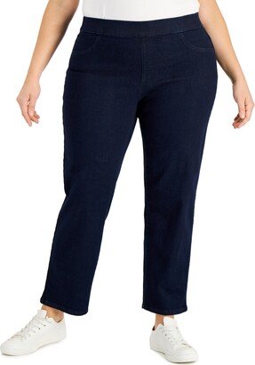 Plus Size Pull-On Denim Pants, Created for Macy's