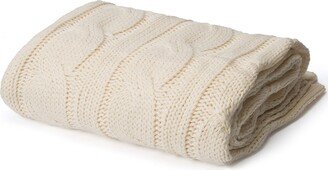 Happycare Textiles Soft Knitted Dual Cable Throw