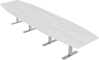 Skutchi Designs, Inc. 14 Foot Boat Shaped Modular Conference Table Metal T-Bases w/Electric