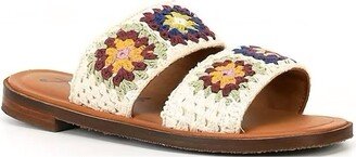 Juliette Crochet Slide Sandals In Multi