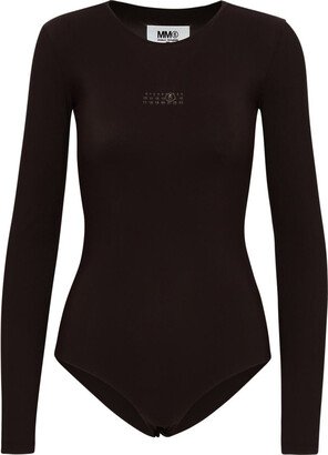 Brown polyamide bodysuit-AA