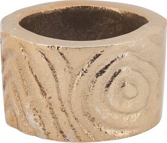 Saro Lifestyle Wood Grain Pattern Napkin Ring, Gold (Set of 4)