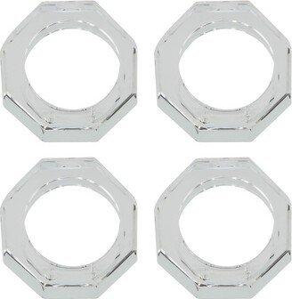 Saro Lifestyle Crystal Napkin Ring, Clear (Set of 4)