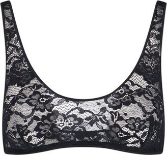 Floral-Lace Cropped Sports Bra