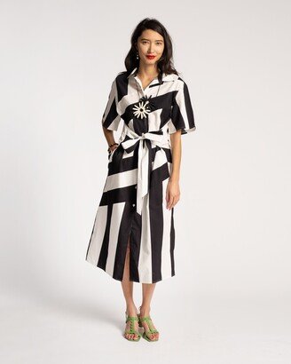 Amanda Shirtdress Stripe Black Oyster