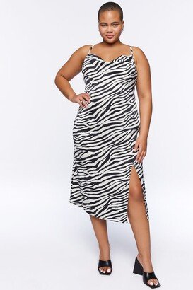 Plus Size Zebra Print Midi Dress