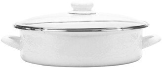 Solid White Enamelware Collection 8 Quart Saute Pan